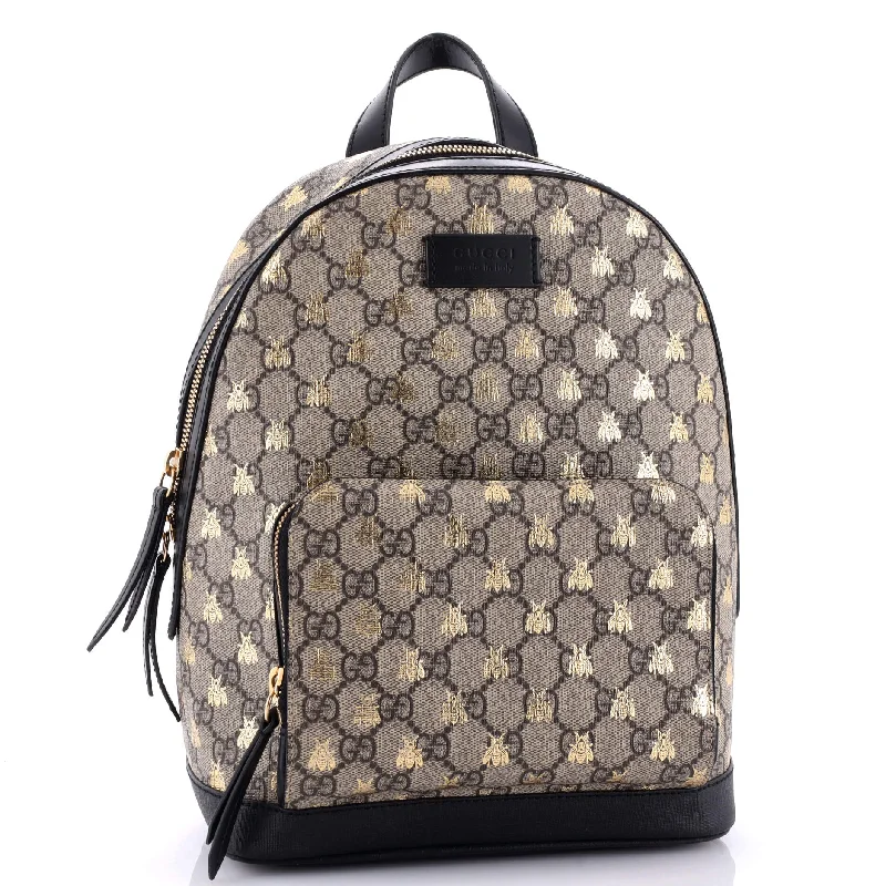 Gucci handbags for women with a metal - framed claspZip Pocket Backpack Printed GG Coated Canvas Small