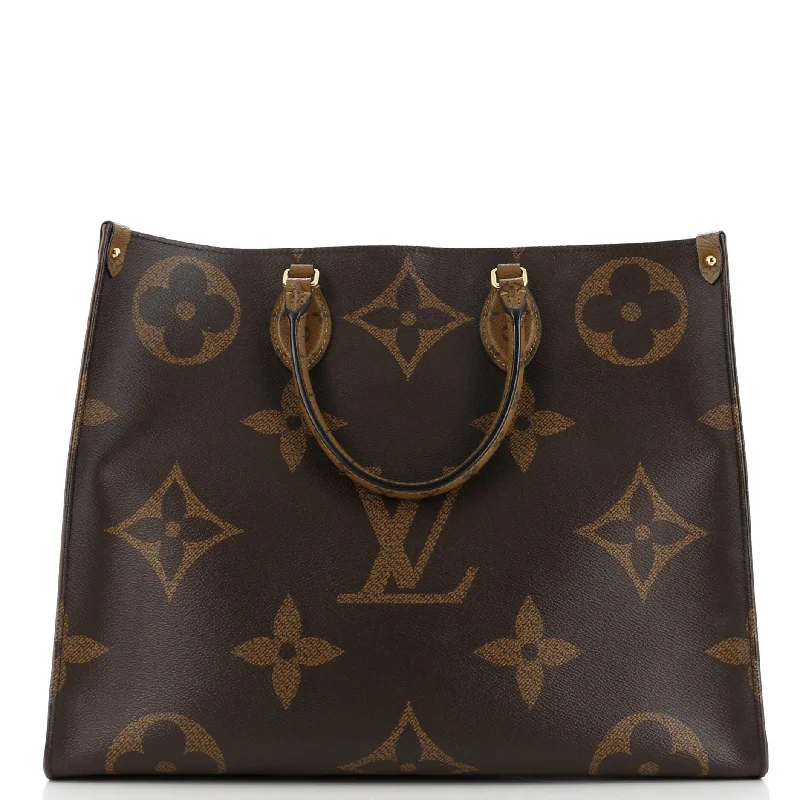 Ladies Louis Vuitton Petite Malle bags with a star - shaped charm for cutenessOnTheGo Tote Reverse Monogram Giant GM