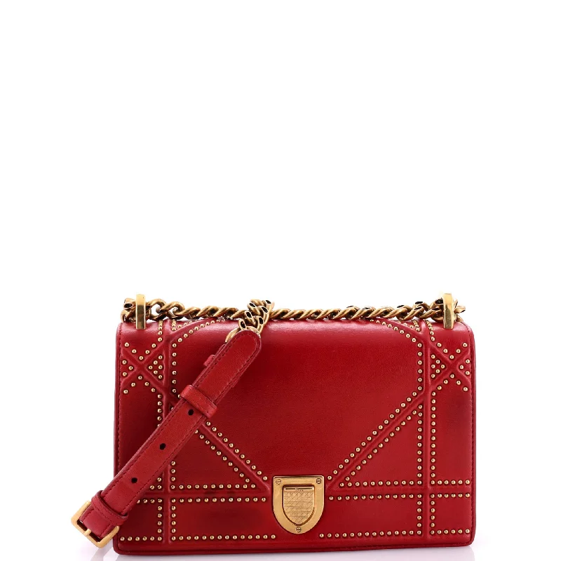 Diorama Flap Bag Studded Leather Small