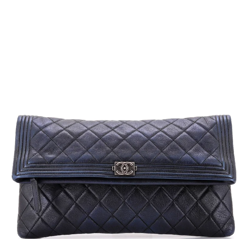 Chanel Designer Handbag with Unique DesignBoy Beauty CC Clutch Quilted Lambskin