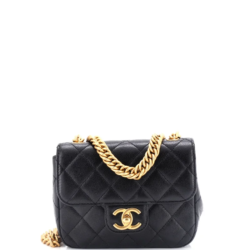 Chanel All - Match Handbag for Versatile StylingPending CC Square Flap Bag Quilted Lambskin Mini