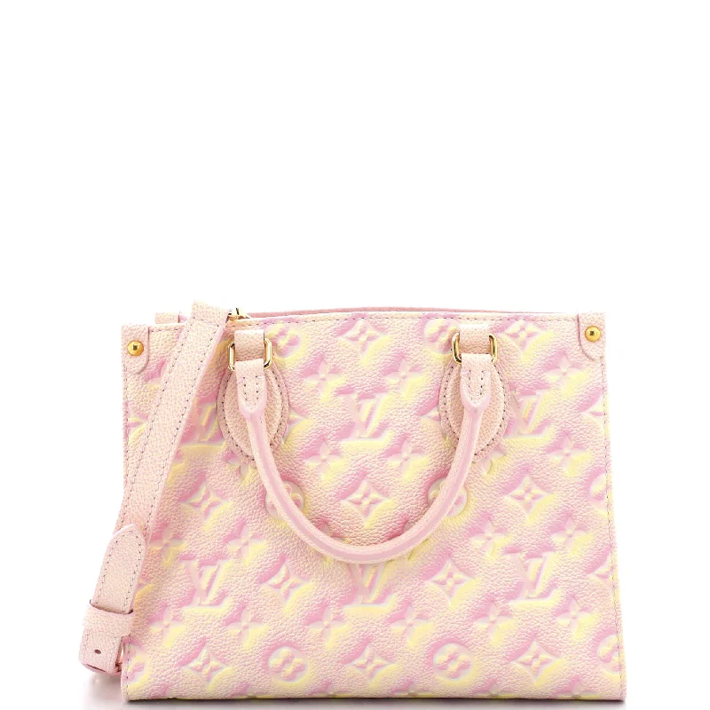 Louis Vuitton tote bags with a double - handle and shoulder - strap optionOnTheGo Tote Stardust Monogram Empreinte Leather PM