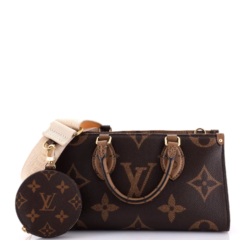 Ladies Louis Vuitton shoulder bags with a tassel decoration for charmOnTheGo Tote Reverse Monogram Giant East West