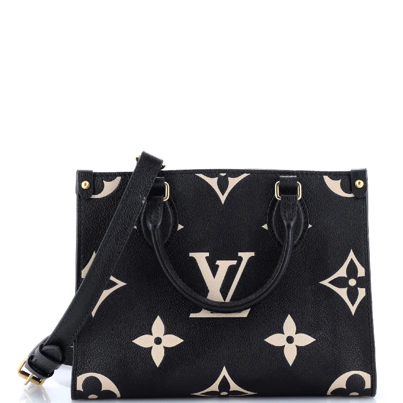 Louis Vuitton backpacks with a sleek, minimalist design for styleOnTheGo Tote Bicolor Monogram Empreinte Giant PM