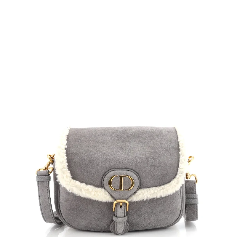 Bobby Flap Bag Shearling and Suede Medium