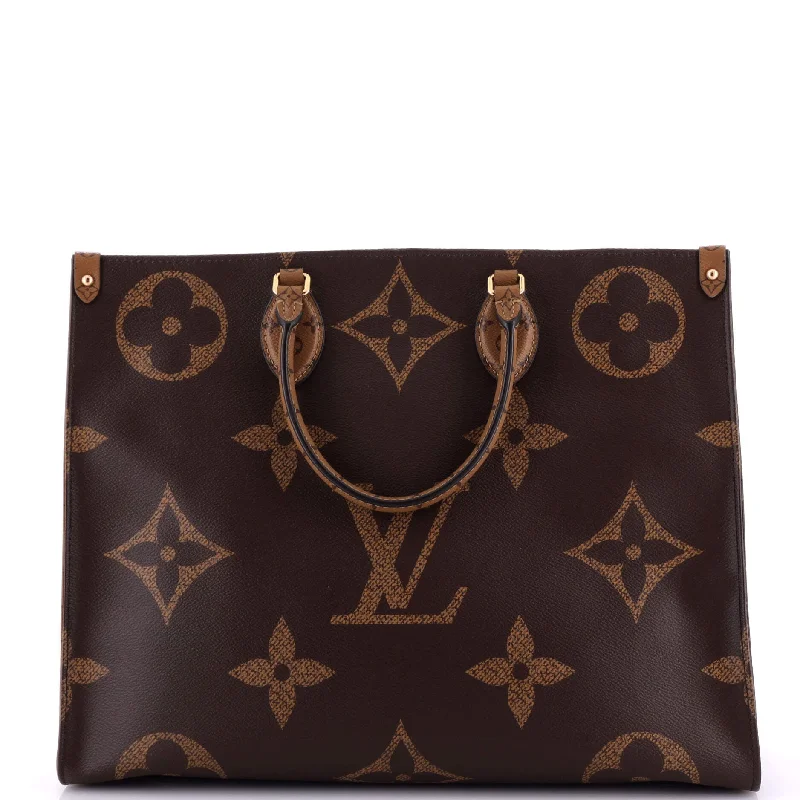 Ladies Louis Vuitton Capucines bags with gold - toned hardwareOnTheGo Tote Reverse Monogram Giant GM