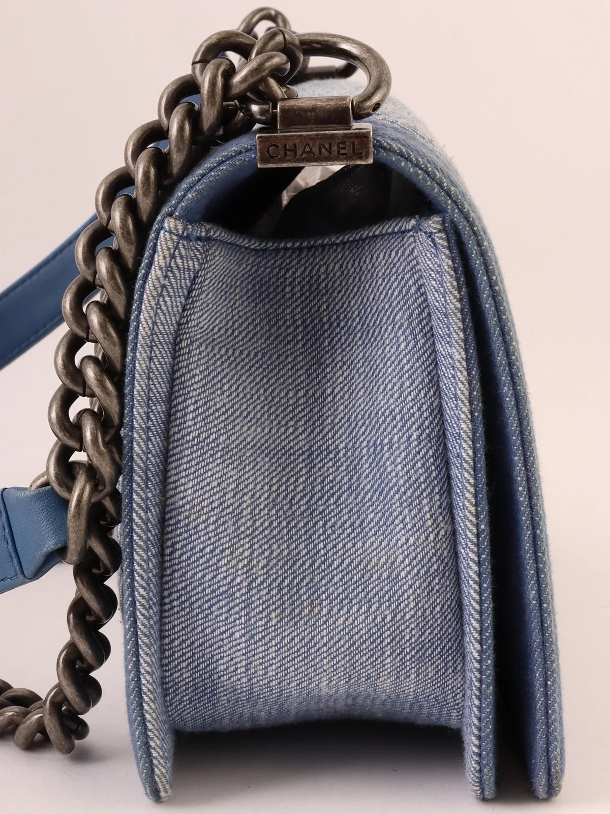 Chanel Limited Edition Handbag for CollectorsChanel Limited Edition Handbag for CollectorsCHANEL Around 2014 Made Boy  Chain Shoulder Bag Blue